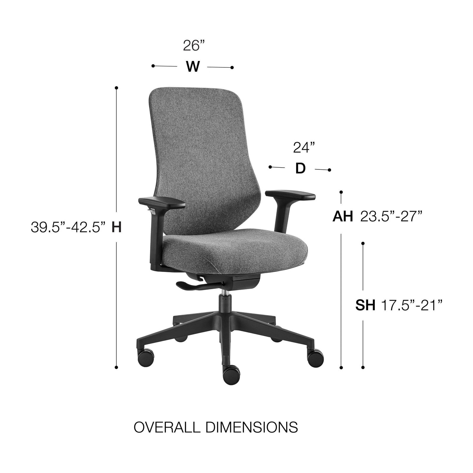 Chaise de bureau Jeppe de style européen