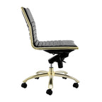 Chaise de bureau à dossier bas de style européen Dirk sans accoudoirs