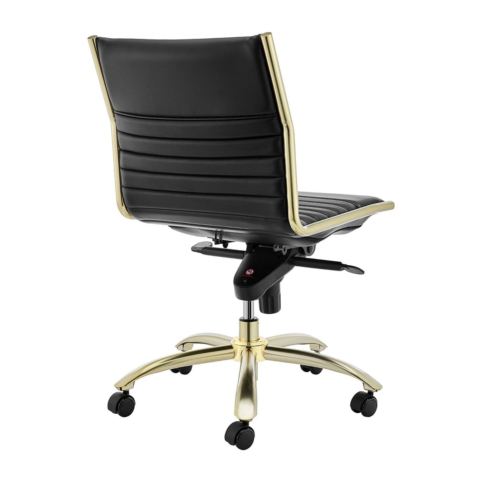 Chaise de bureau à dossier bas de style européen Dirk sans accoudoirs