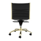 Chaise de bureau à dossier bas de style européen Dirk sans accoudoirs