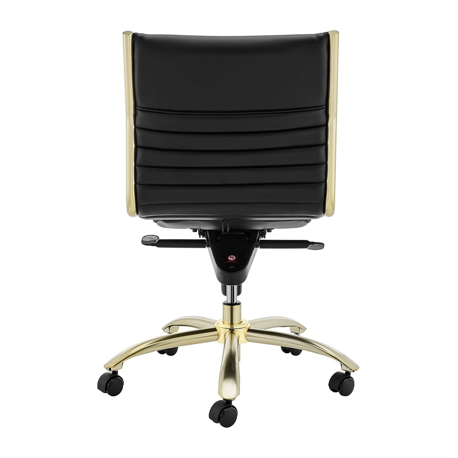 Chaise de bureau à dossier bas de style européen Dirk sans accoudoirs