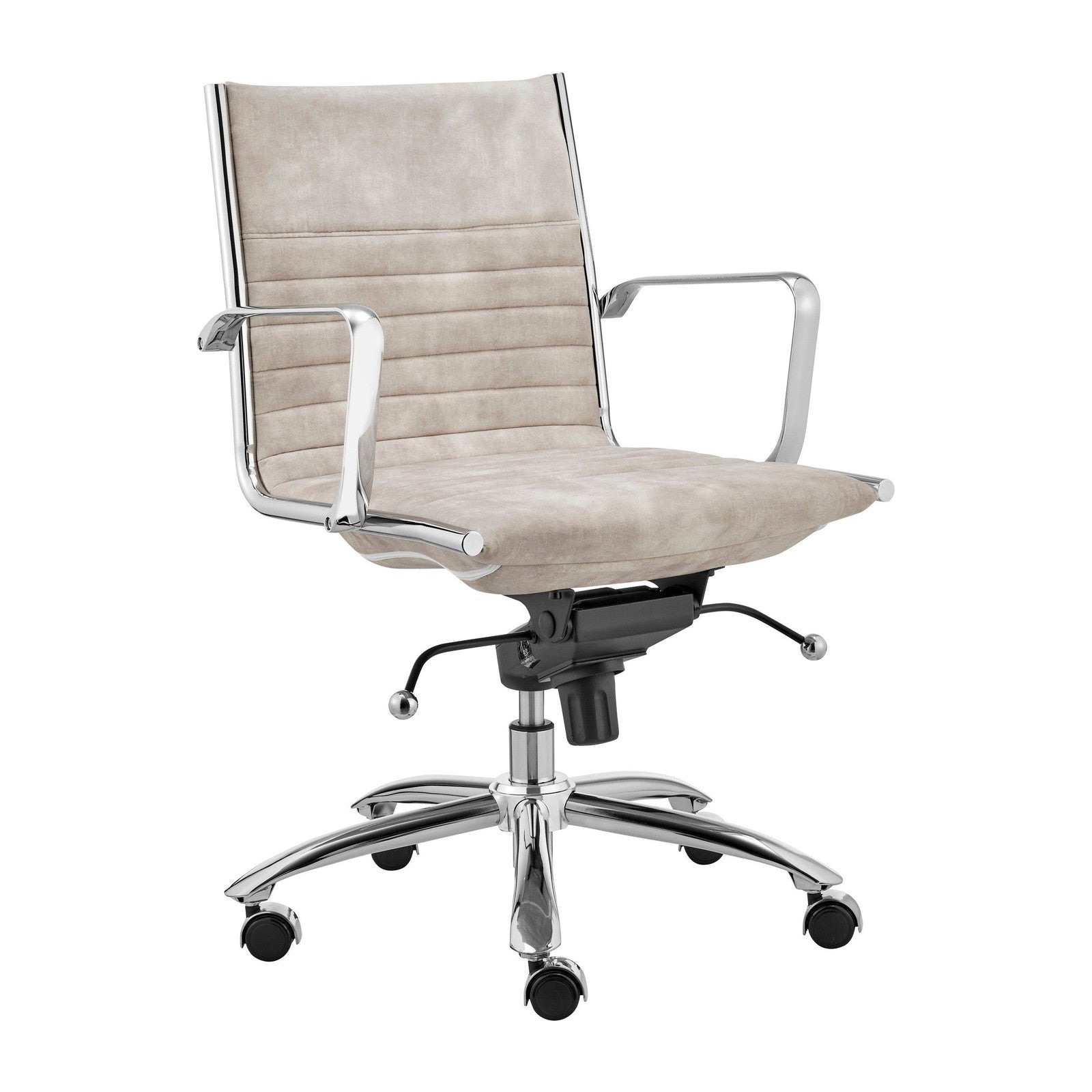Chaise de bureau à dossier bas Dirk de style européen en velours