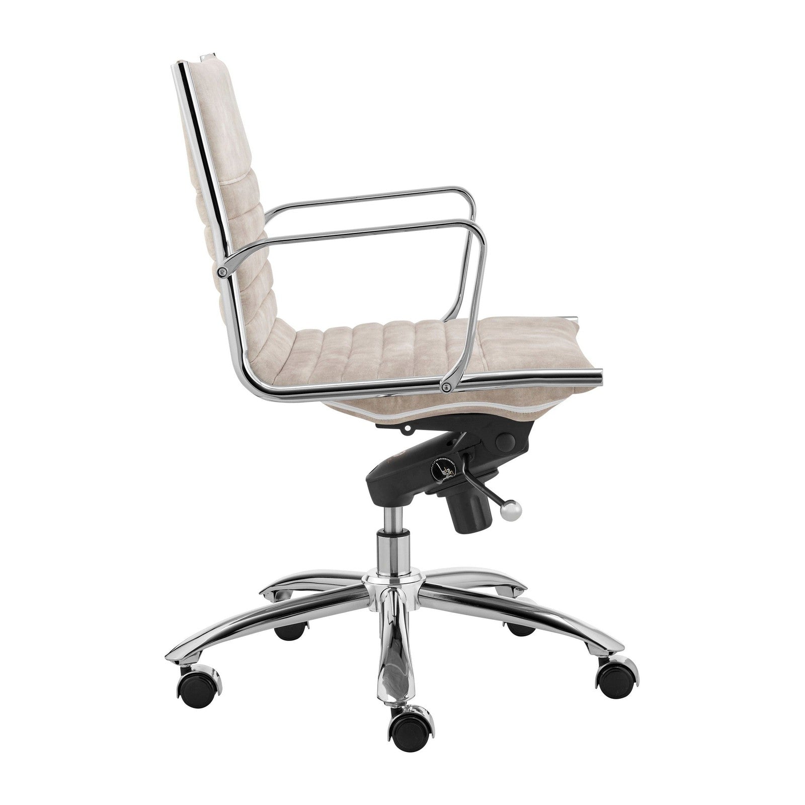 Chaise de bureau à dossier bas Dirk de style européen en velours
