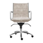 Chaise de bureau à dossier bas Dirk de style européen en velours