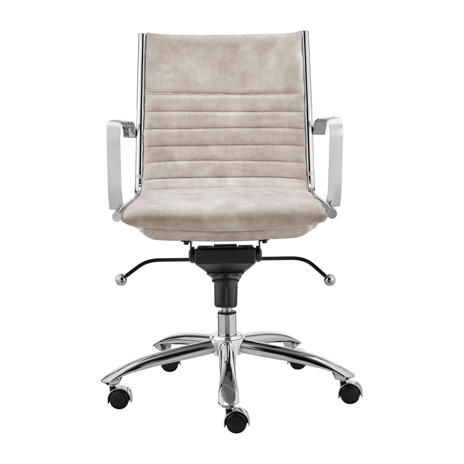 Chaise de bureau à dossier bas Dirk de style européen en velours