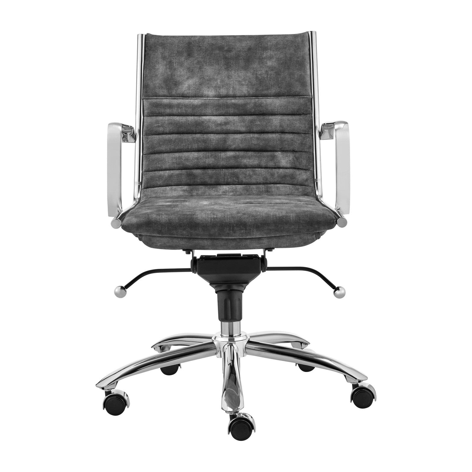 Chaise de bureau à dossier bas Dirk de style européen en velours