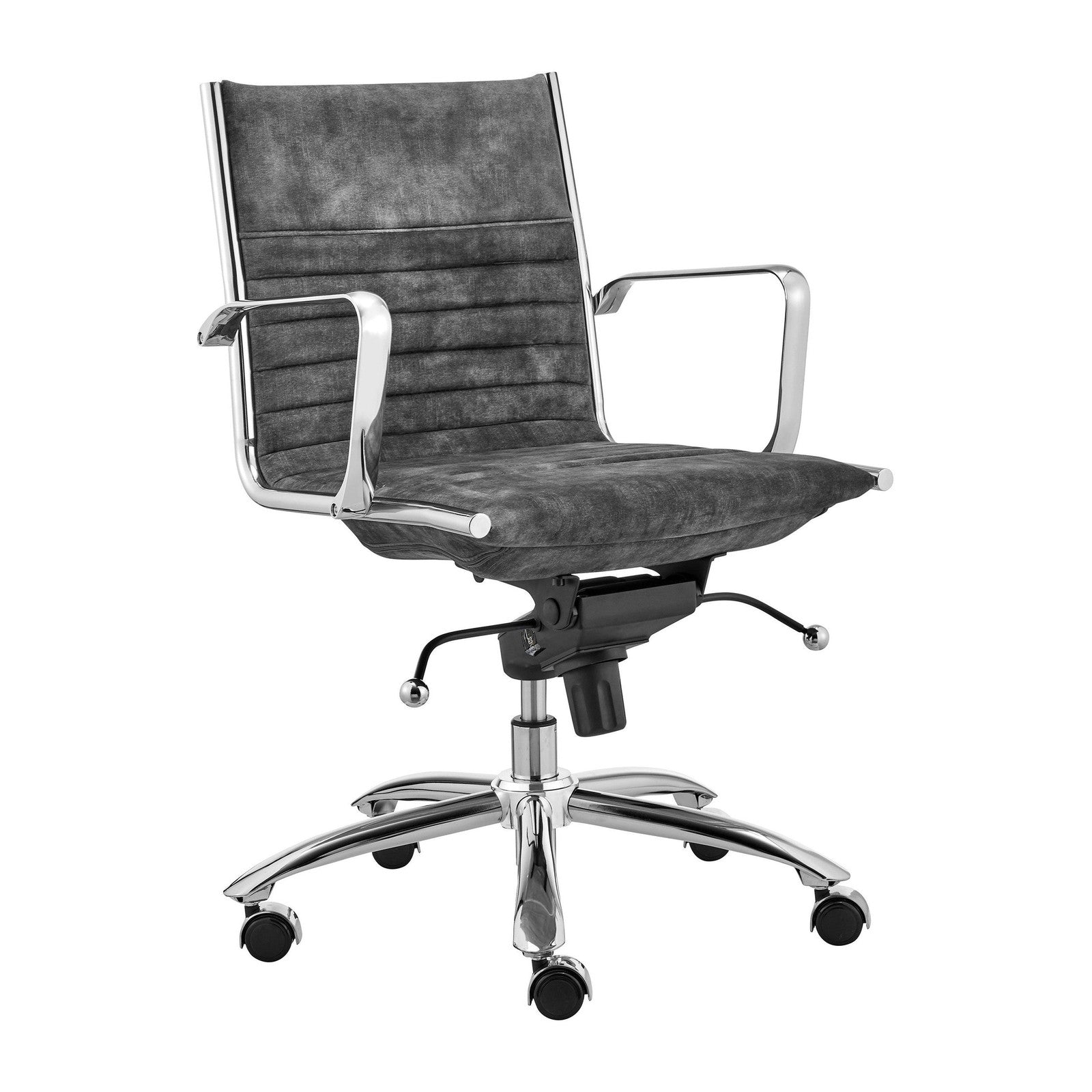 Chaise de bureau à dossier bas Dirk de style européen en velours