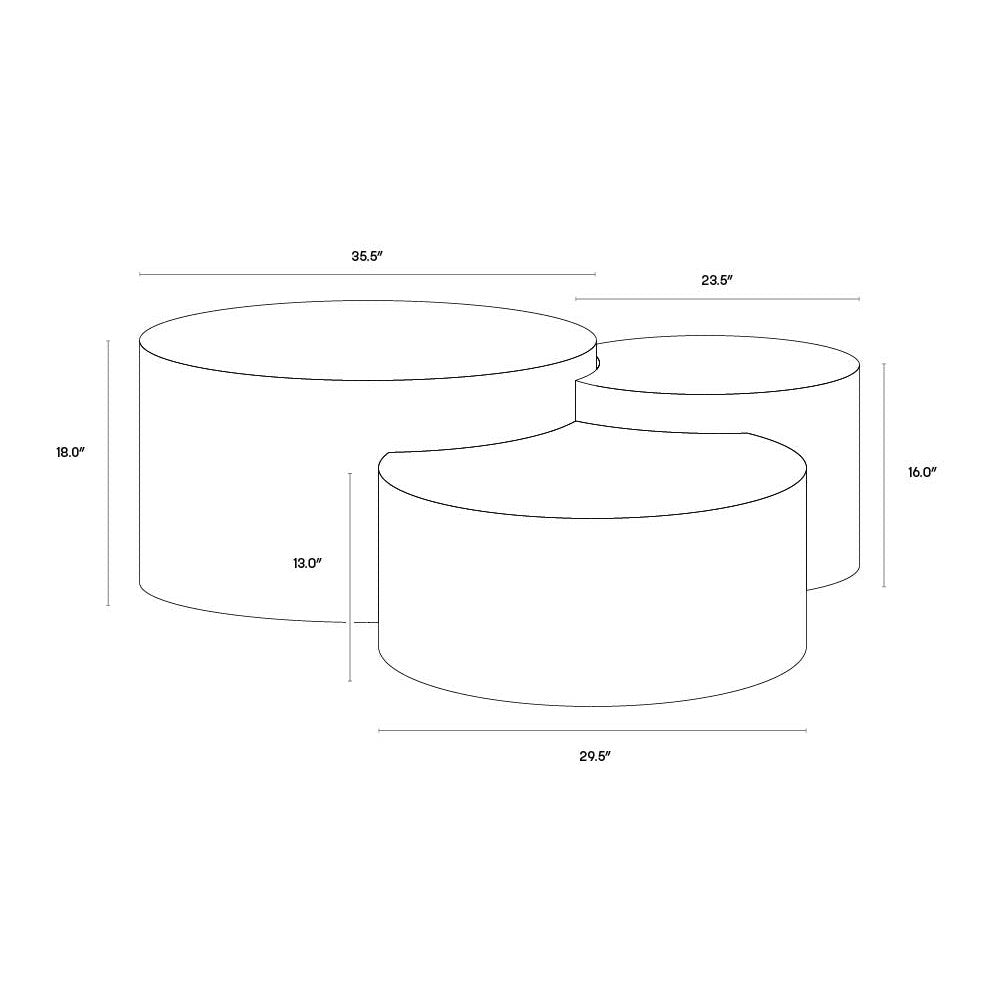 Tables basses Sunpan Neo - Lot de 3