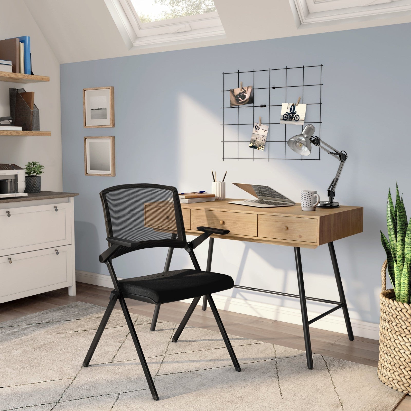 Chaise visiteur empilable Hilma de style européen - Lot de 2