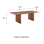 Table rectangulaire Caden 95 de style européen