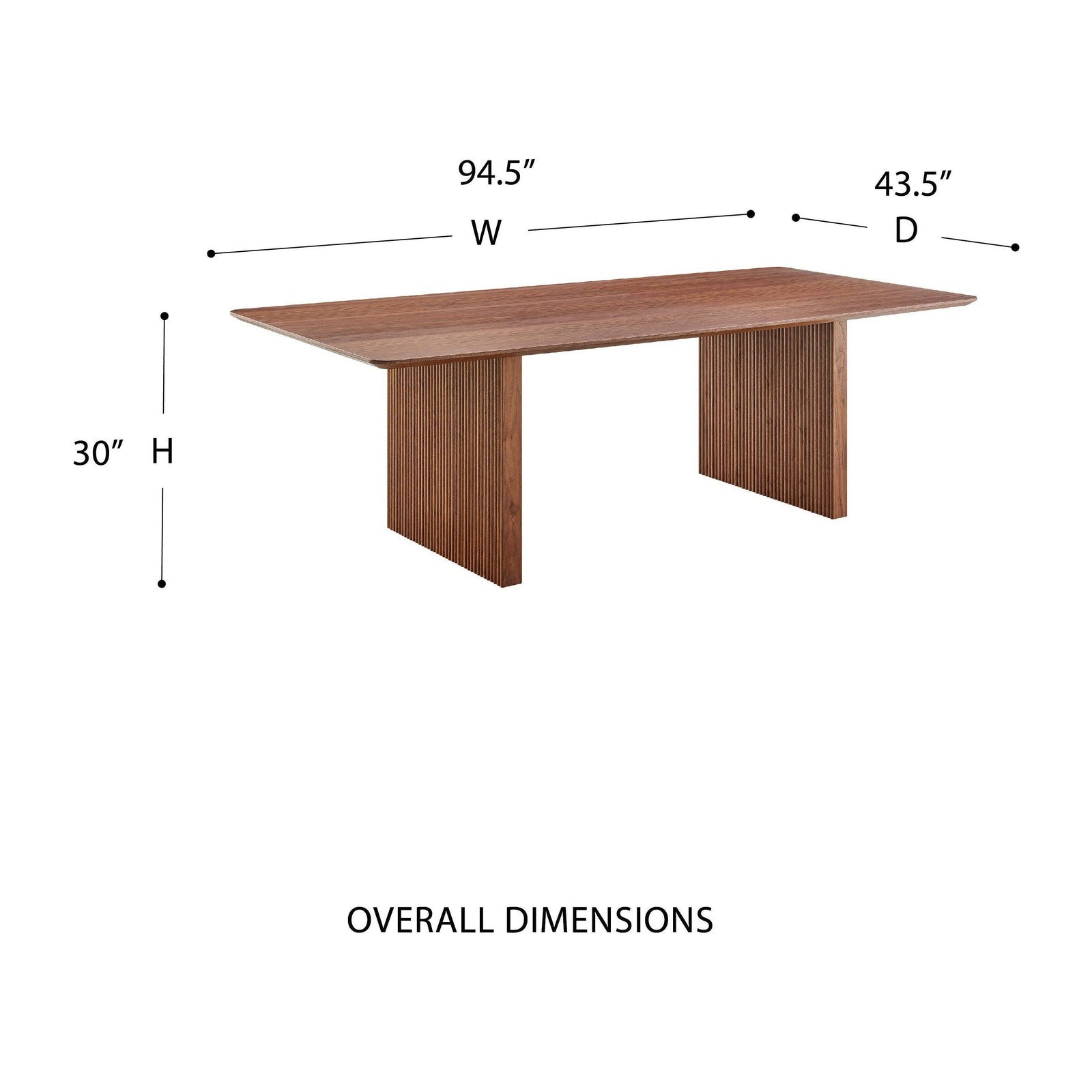 Table rectangulaire Caden 95 de style européen