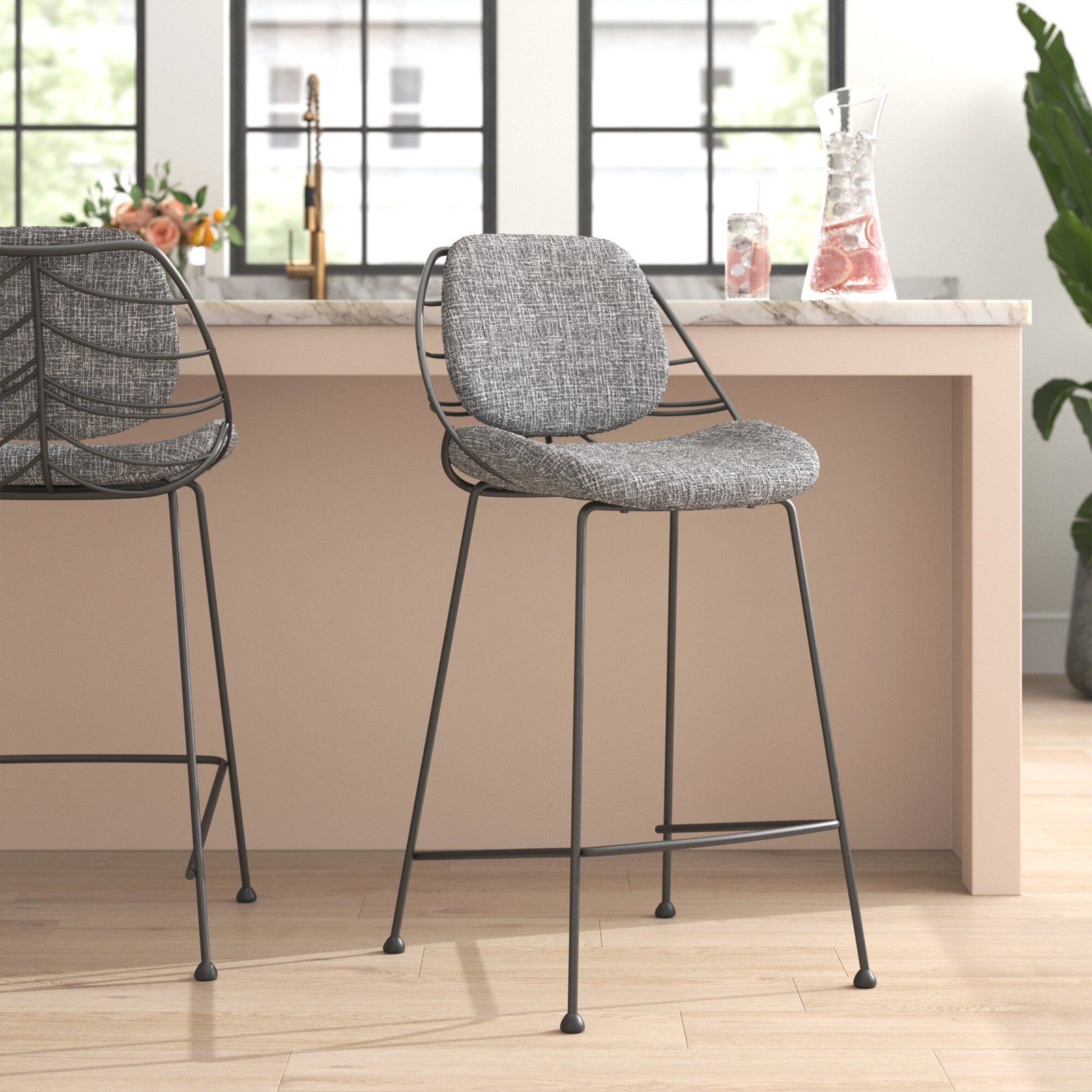 Tabouret de bar Linnea de style européen - Lot de 2