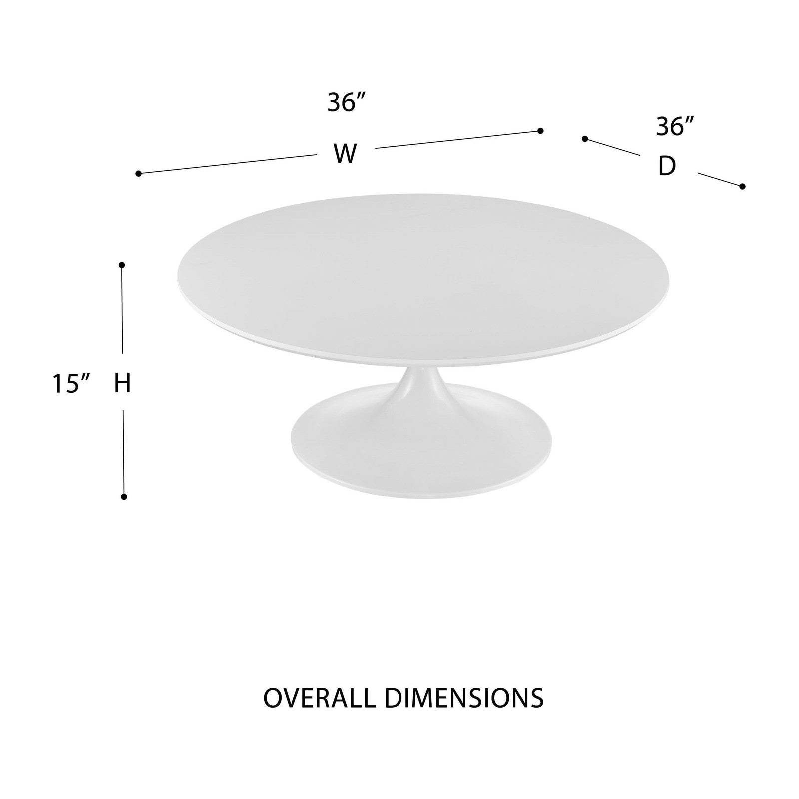 Table basse ronde Astrid 36 de style européen