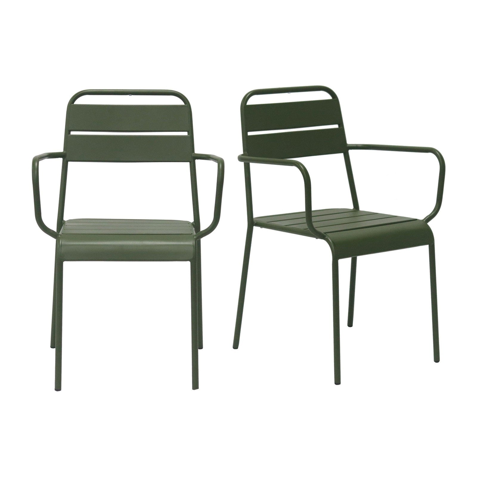 Fauteuil d'extérieur Rosco de style européen - Lot de 2
