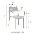 Fauteuil d'extérieur Rosco de style européen - Lot de 2