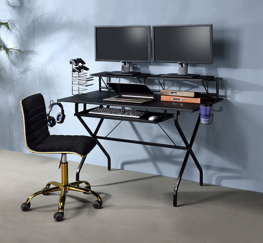 Bureau d'ordinateur noir Hartman