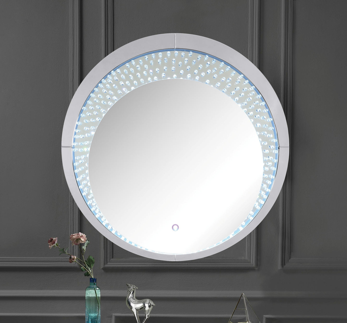 Décoration murale Nysa en miroir et faux cristaux (LED)