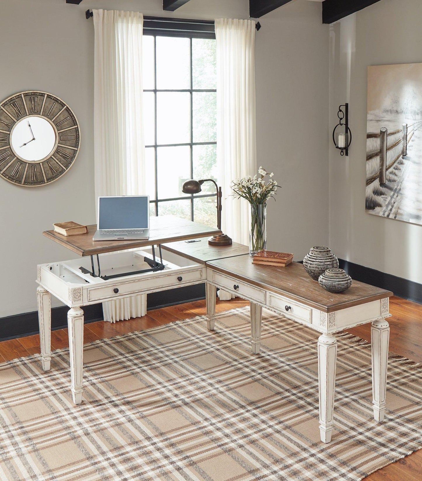 Bureau à plateau relevable Realyn 2 pièces pour la maison