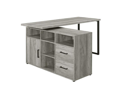 Bureau en L Hertford avec rangement en bois flotté gris