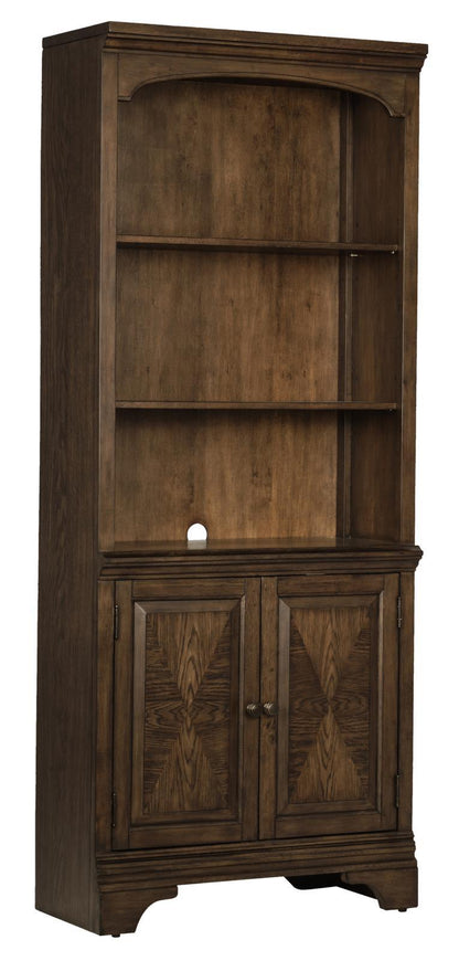 Bibliothèque Hartshill avec armoire en chêne bruni