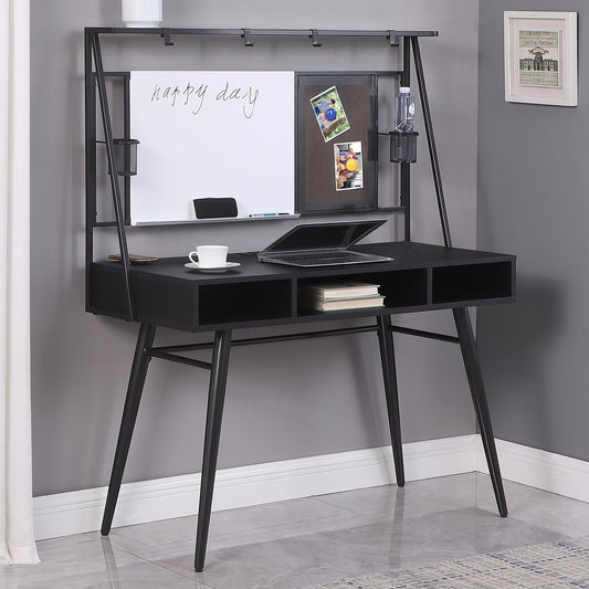 Bureau Jessie avec ports USB noir et bronze