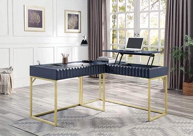 Bureau d'angle FREIBURG, bleu antique