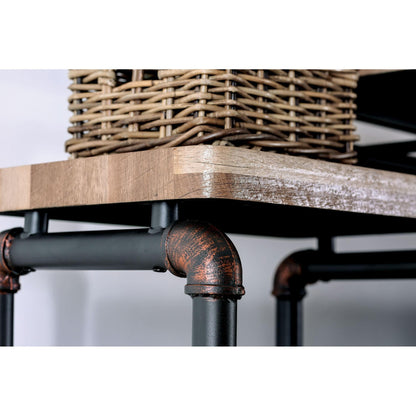 Armoire à pilier Kebbyll antique noire/ton naturel