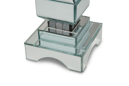 Bougeoir miroir à 2 niveaux AICO Montréal avec accents en cristal (2/paquet)