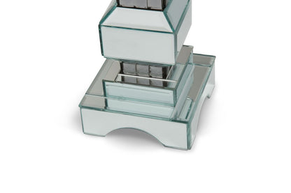 Bougeoir miroir à 4 niveaux AICO Montréal avec accents en cristal (paquet de 2)