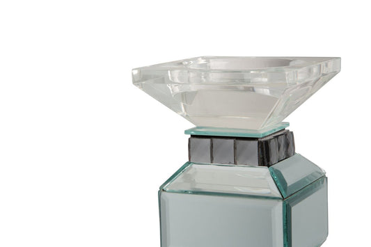 Bougeoir miroir à 4 niveaux AICO Montréal avec accents en cristal (paquet de 2)
